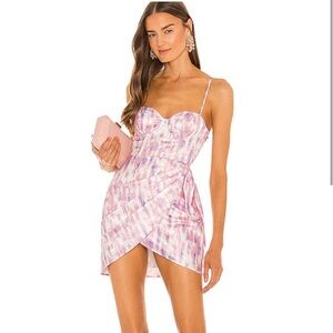 REVOLVE Pink and White Mini Dress